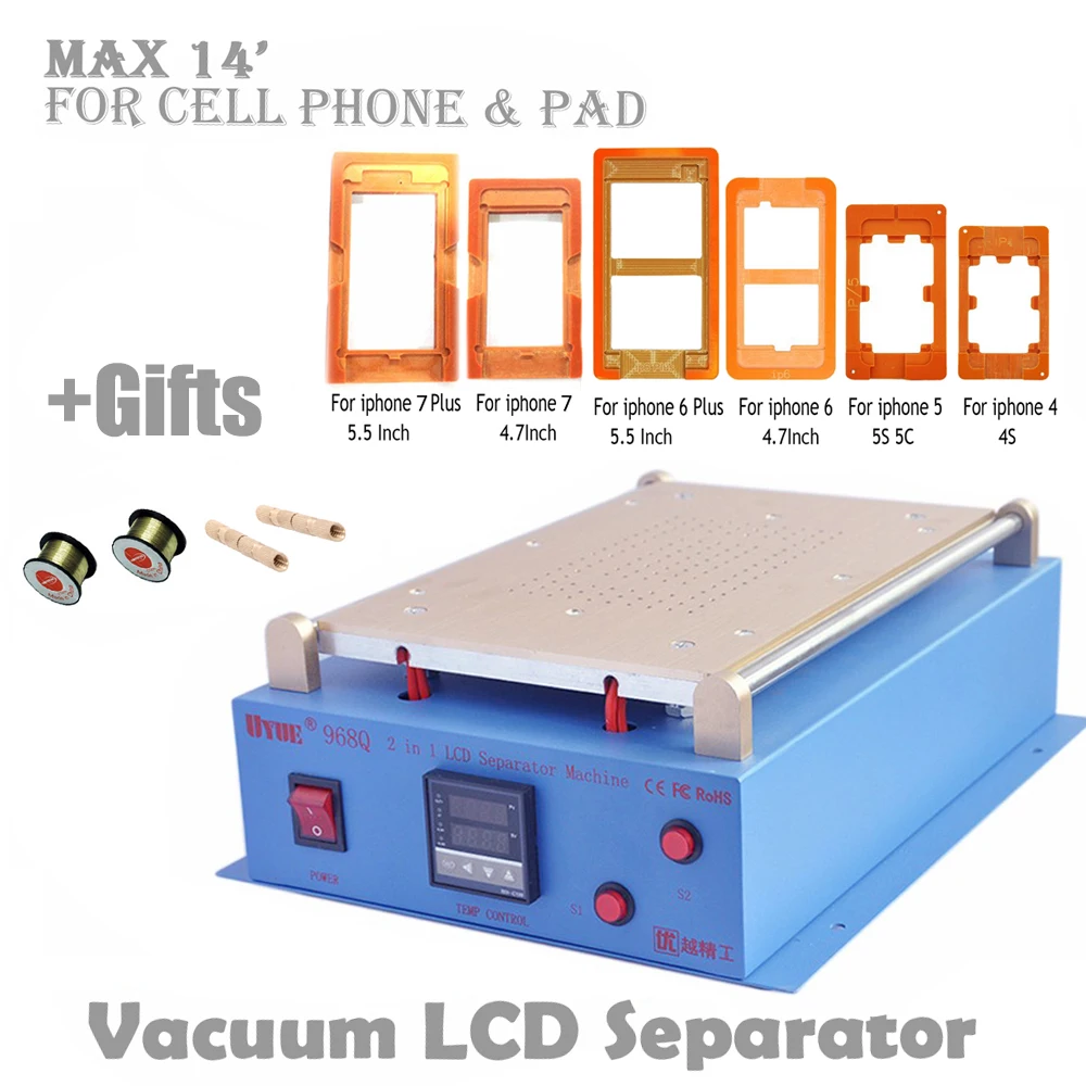 

Blue 14 Inch Vacuum Lcd Separator Machine Hot Plate Automatic Ttouch Screen Separator Repair For Tablet Mobile+Free Gifes