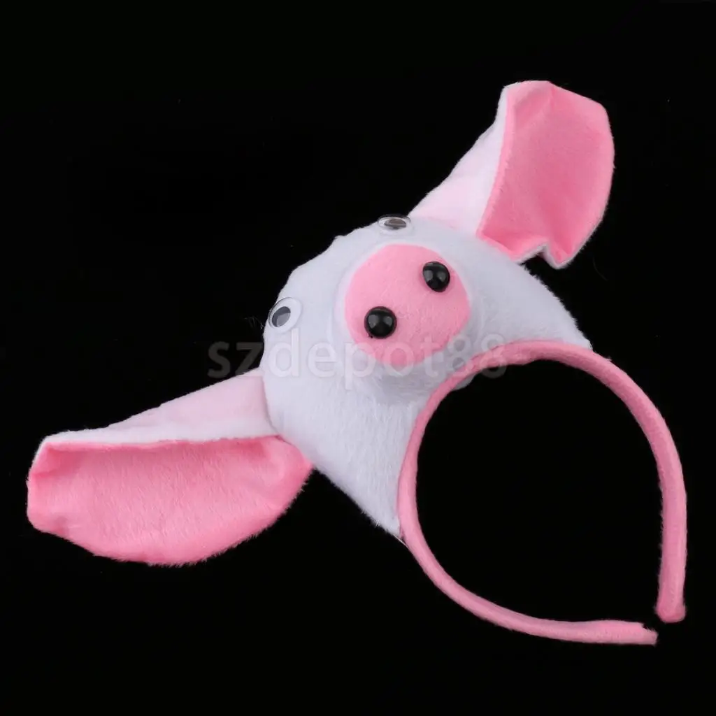 Kids Animal Pig Piggy Costume Kit Head Band Bow Tie Tail Set Fancy Dress