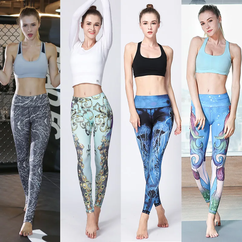 New yoga pants, printed women's tight, super stretch, running fitness
