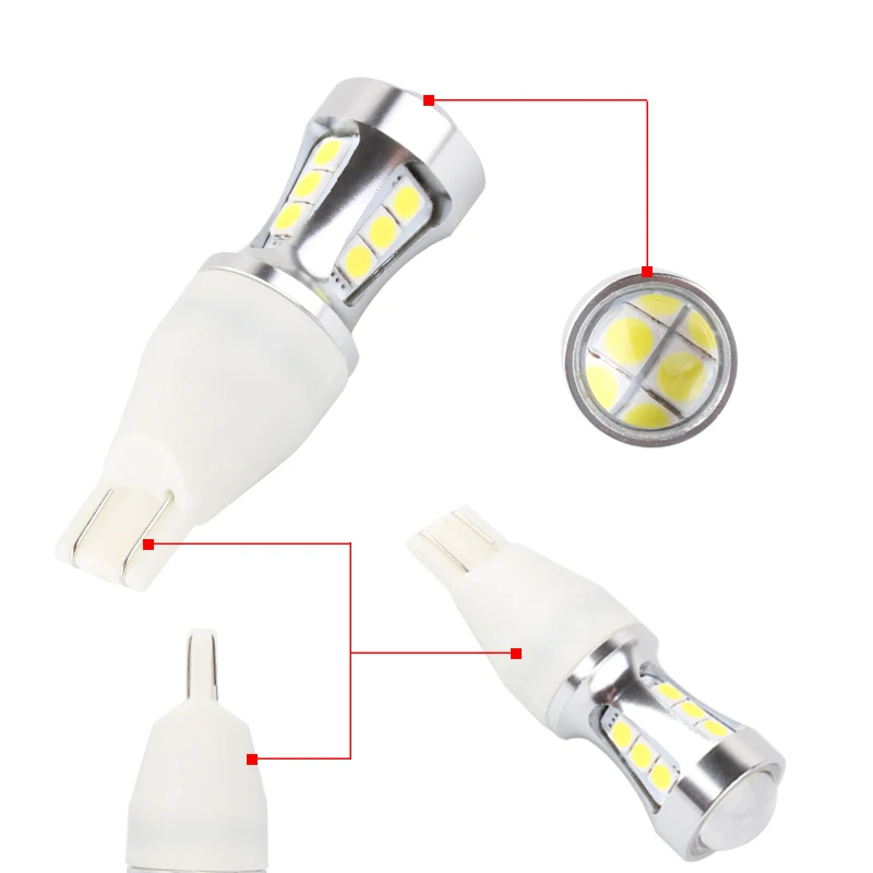 1 шт. W16W Светодиодная лампа Canbus No Error T15 Led 1000LM клиновидная подсветка заднего хода 18 шт. 3030 чипов автомобильный светильник, автомобильная лампа белого цвета 6000K 12V