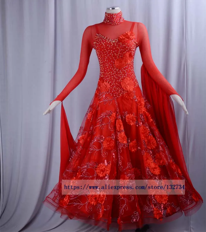 red ballroom dress