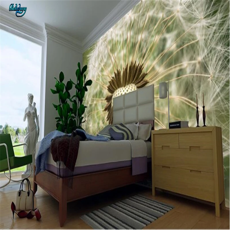 beibehang Large Custom Wallpaper HD Dandelion Photo TV ...