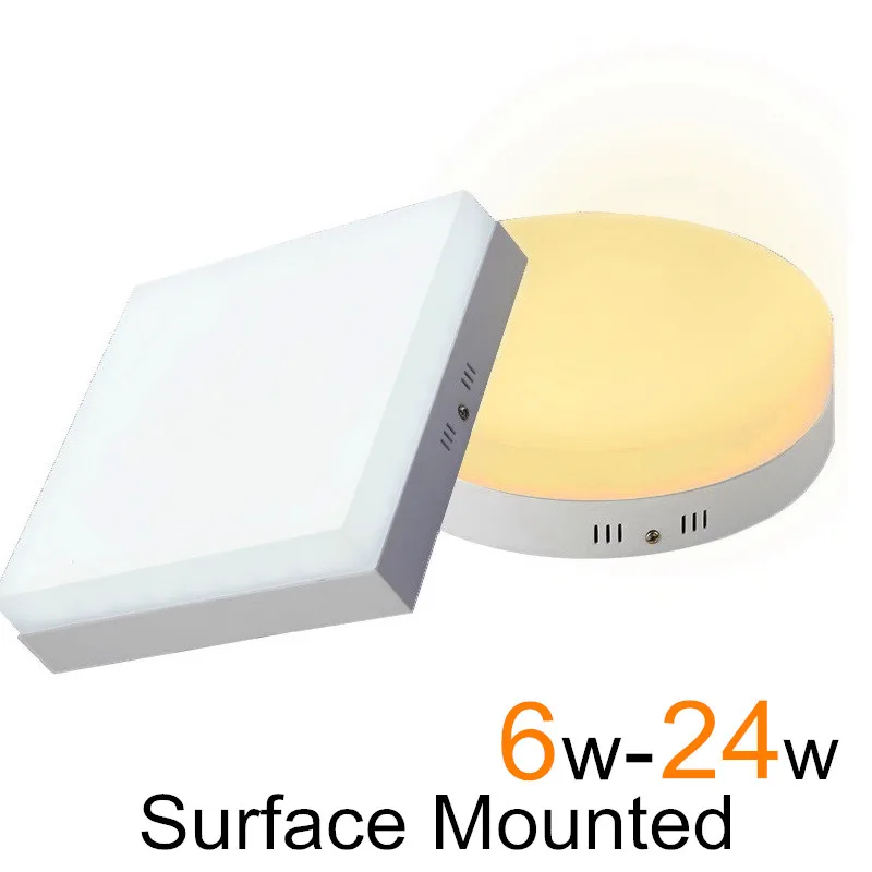 

Surface Mounted LED Ceiling Light 6W 12W 18W 24W Round Square Panel LED Light Plafonnier Indoor Hallway Lamp AC85-265V