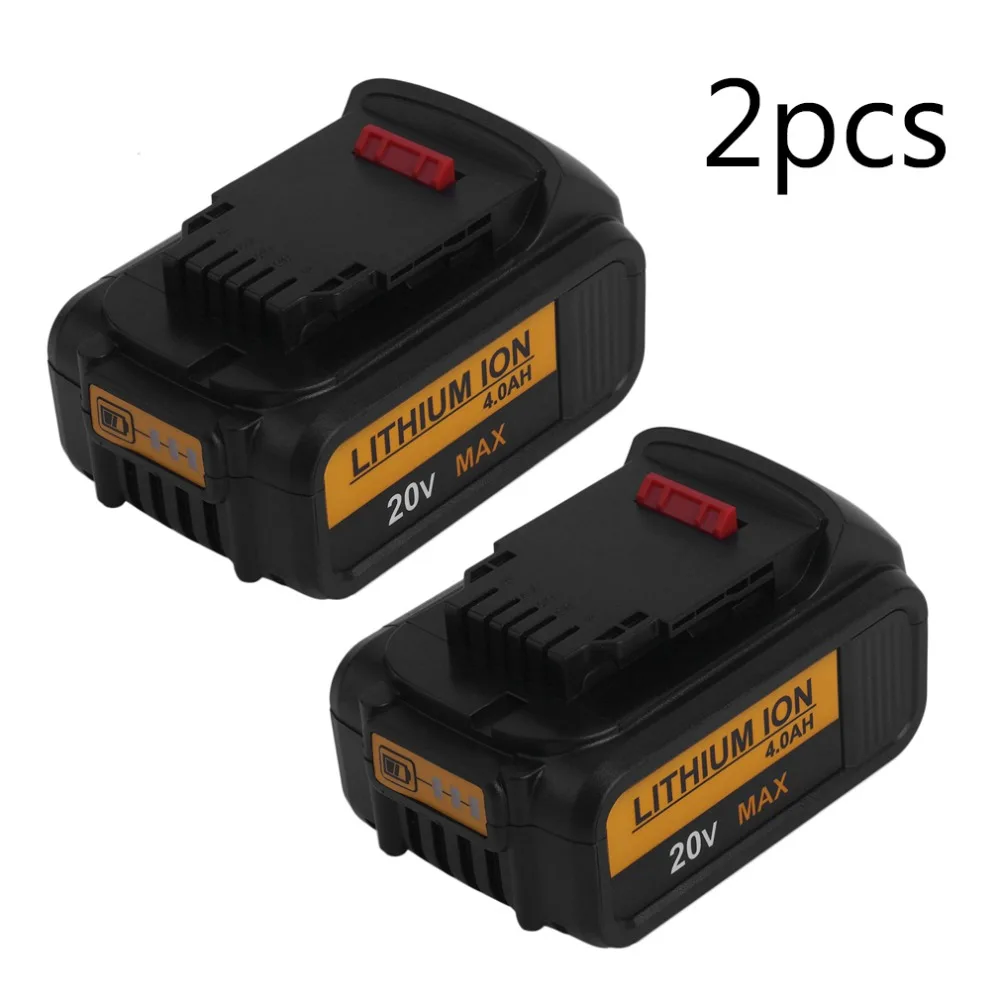 2pcs Original 20V Lithium Battery 4.0AH Replcement Rechargeable Battery High Compatible For DEWALT Power Tools For DCB 200