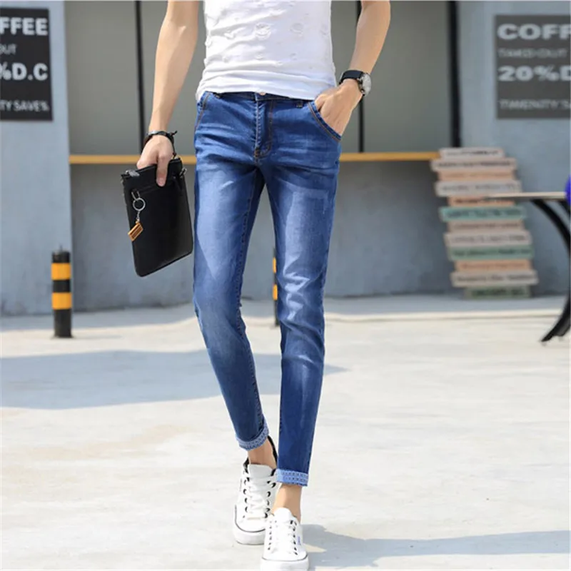 Korean Style Men's Jeans Straight Slim Leg Retail Accepted #3546 1-in ...