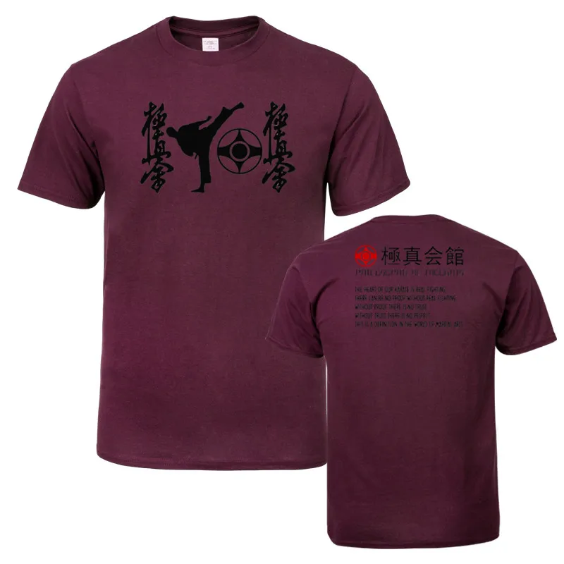 Мужские футболки kyokussinkai Kan Kyokushin каратэ повседневные хлопковые топы с короткими