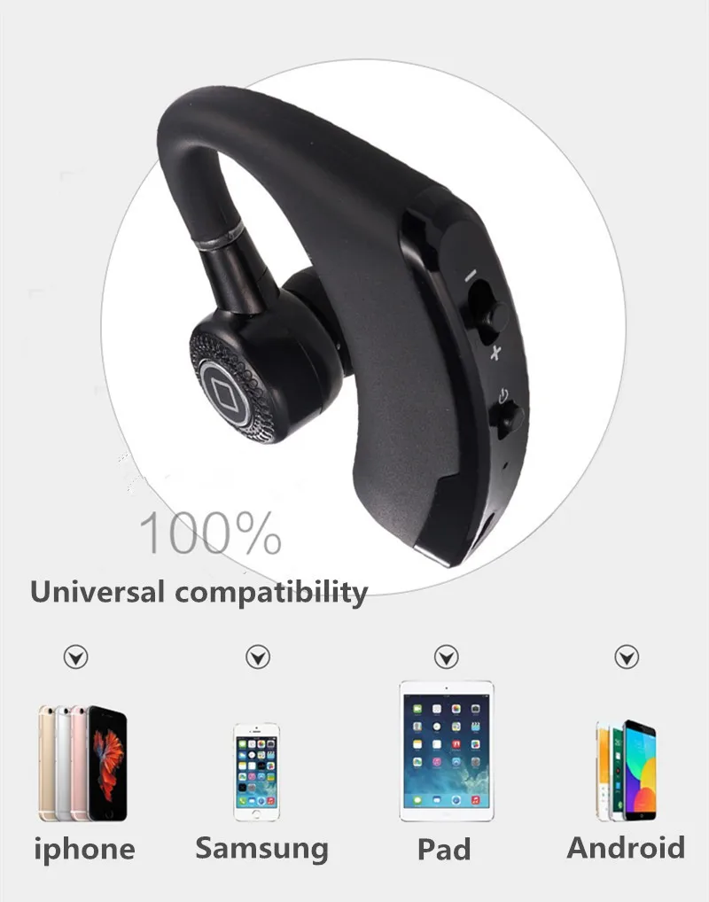 Wireless Bluetooth Headset Handsfree Earphone Noise Cancelling Business Bluetooth with Microphone Compitable with iPhone Android (12)