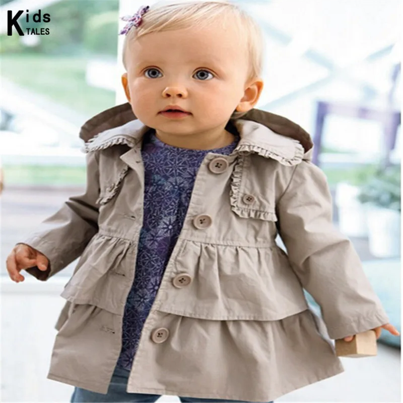 

RW-026 Retail 2018 New Girls Autumn Clothing Pure Color Children Casual Jackets Baby Fashion Outerwear With Cap