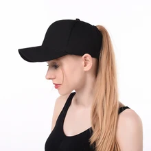 Женская конский хвост Бейсбол кепки сплошной цвет дышащий Защита от солнца тенты шляпа после открытия спортивные теннисная Кепка