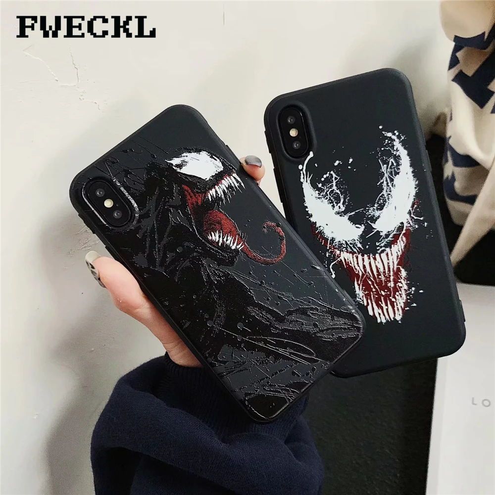 

Fashion Marvel Super Hero Venom Phone Case For iPhone X XS MAX XR Soft TPU Silicon Back Cover For iPhone 6 6S Plus 7 8 Plus Capa