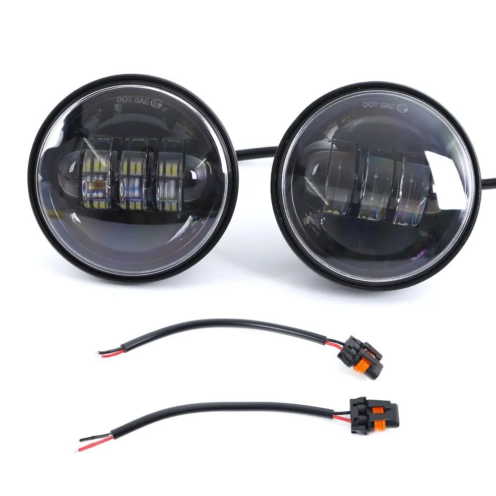  Black 4.5'' 30W LED Fog lights 4.5inch LED Auxiliary Passing Spot fog light Fit for Harley Motorcyc - 32690484120