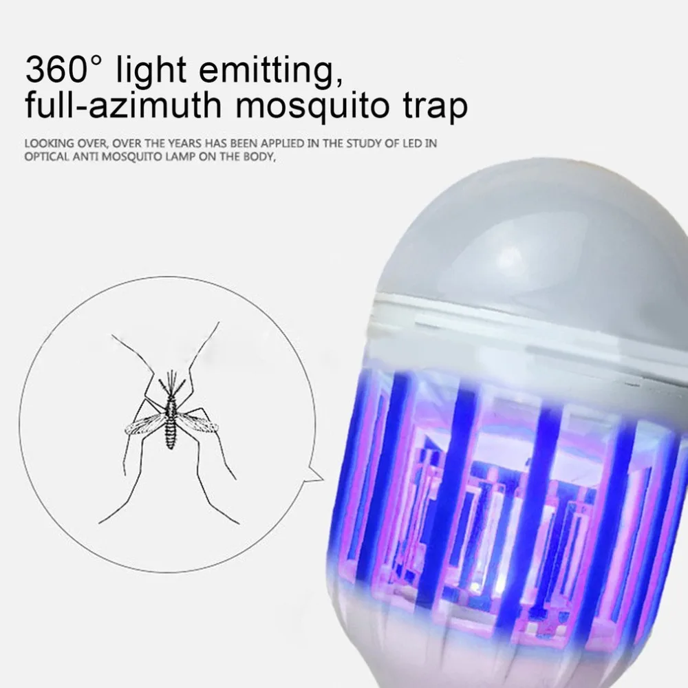 

LED Mosquito Killer Light Bulb Night Light Lamp Electronic Insects Flies Pest Killer Switch Mode 220V Household Accessories