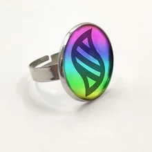 Nieuwe Anime Sieraden Pokemon Mega Stone Ring Glazen Koepel Ring Beste Vriend(China)