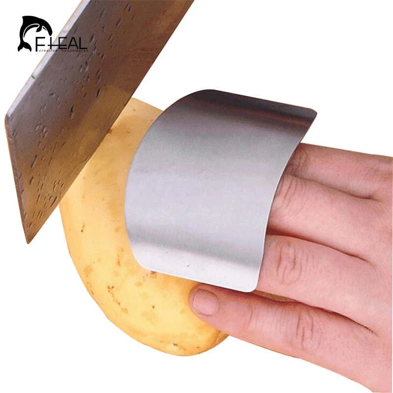 

FHEAL Hand Protector Kitchen Tools Useful Slice Shield Stainless Steel Finger Protective Accessories