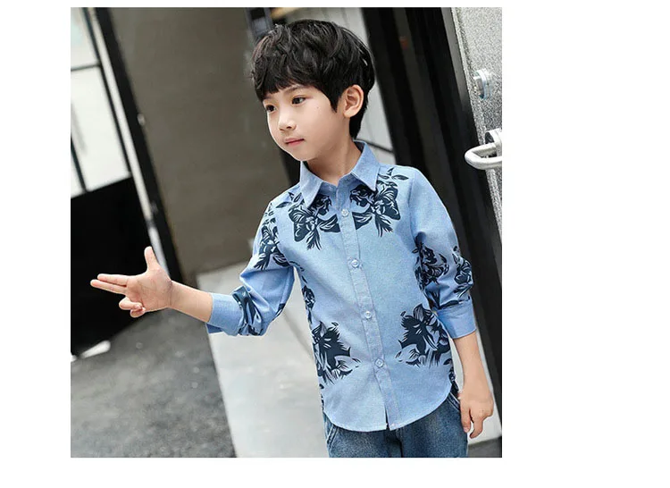 Children School Blouses Shirts Boys Cotton Printed Tops Autumn Kids Casual Long Sleeve Blouse Clothes Infant Shirts Clothing (6)
