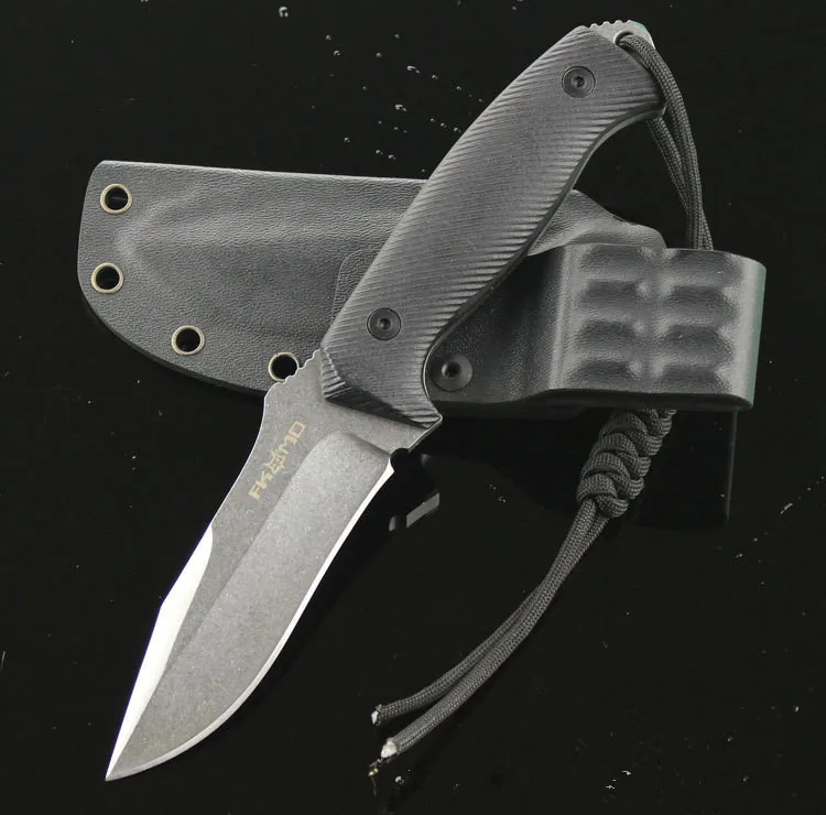 Fox Fixed Knife 58HRC Stone Wash D2 Blade G10 Handle Outdoor Survival Camping Hunting Knife Tactical