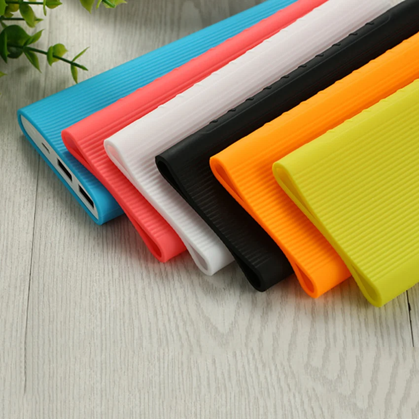 

Xiaomi Power Bank 2 10000 mAh Soft Silicone Protective Anti-slip Case External Battery Cover Screw Thread Colourful Skin For