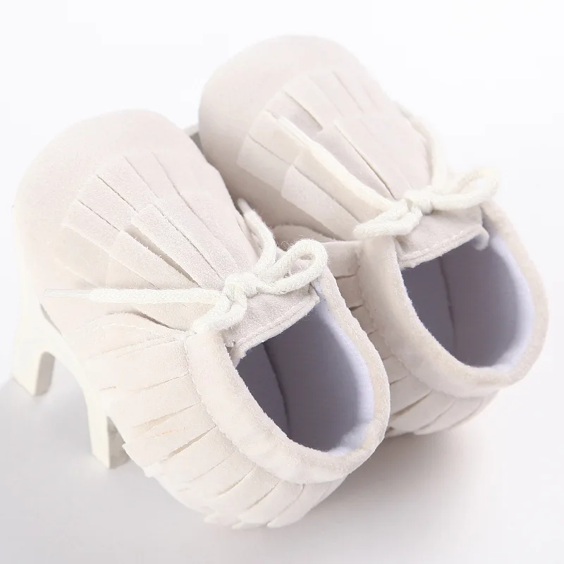 E& Bainel/мягкие мокасины из искусственной замши для новорожденных мальчиков и девочек; Мягкие Мокасины; мягкая Нескользящая детская обувь на шнуровке с бахромой