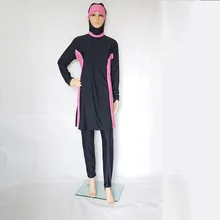 Большой размер Мусульманский купальник женский полный охват ислам высокого качества черный арабский купальник пляжная одежда Maillot De Bain Femme