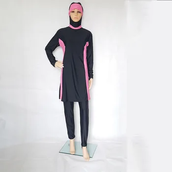 

Plus Size Muslim Swimwear Women Full Coverage Islam High Quality Black Swimsuit Arab Beach Wear Maillot De Bain Femme