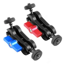 Алюминиевый Многофункциональный двойной шаровой головкой Горячий башмак 1/" штатив волшебный кронштейн адаптер аксессуар для камеры DSLR для монитора светодиодный светильник