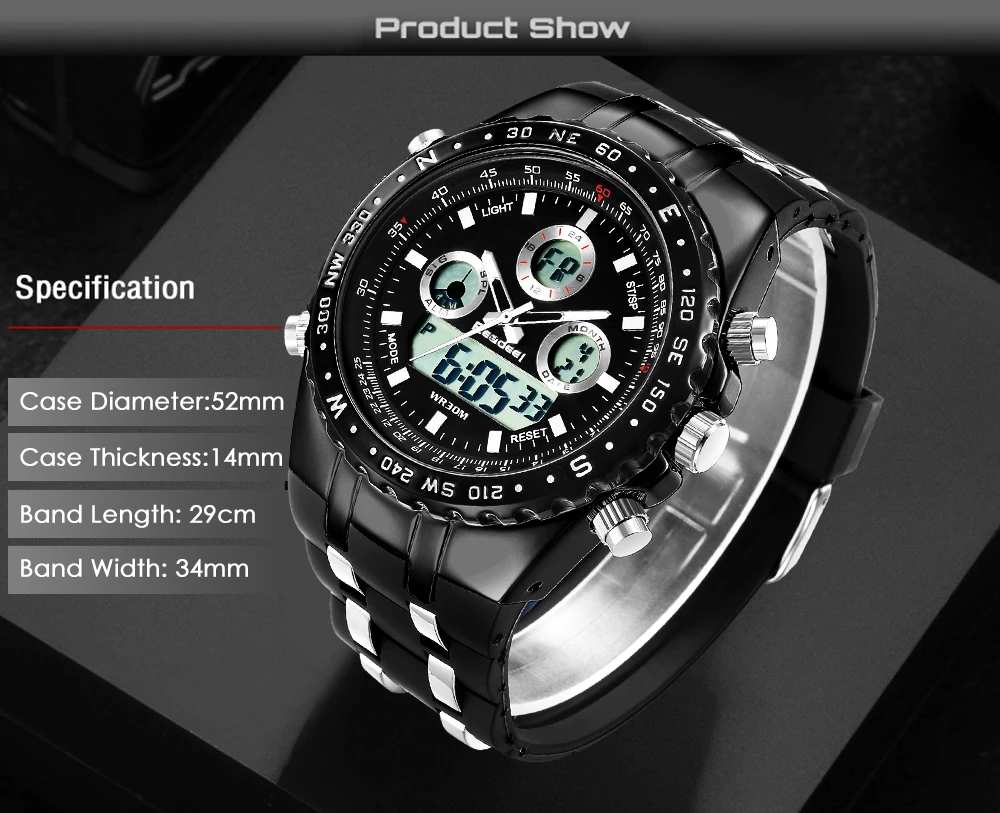 Reloj брендовые Роскошные спортивные наручные часы мужские военные водонепроницаемые часы модные силиконовые светодиодный цифровые мужские наручные часы