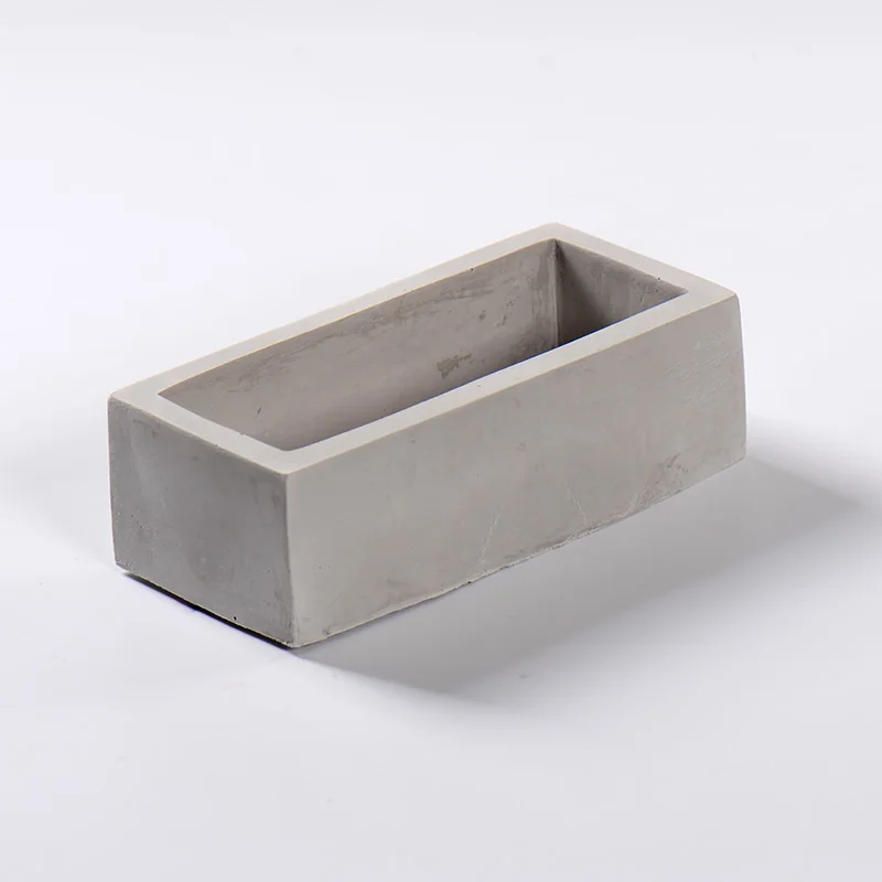 Rectangle Silicone Concrete Mold Handmade Flower Pot Mould Cement