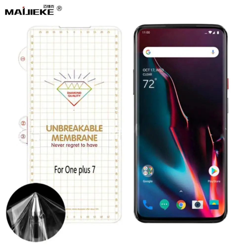 

0.15mm Hydrogel Protective Film for Oneplus 7 7 Pro 6 6T Unbreakable Membrane 1+ 6 6T 7 7Pro Soft TPU Screen Protector Not Glass