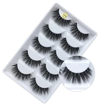 

5 pairs 3D mink lashes false eyelashes natural makeup eyelash extension long cross volume soft fake eye lashes winged faux cils