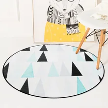 WLIARLEO геометрический круглый ковер желтый Печатный нескользящий коврик для гостиной коврики для спальни alfombres para la sala mod 60x60 см