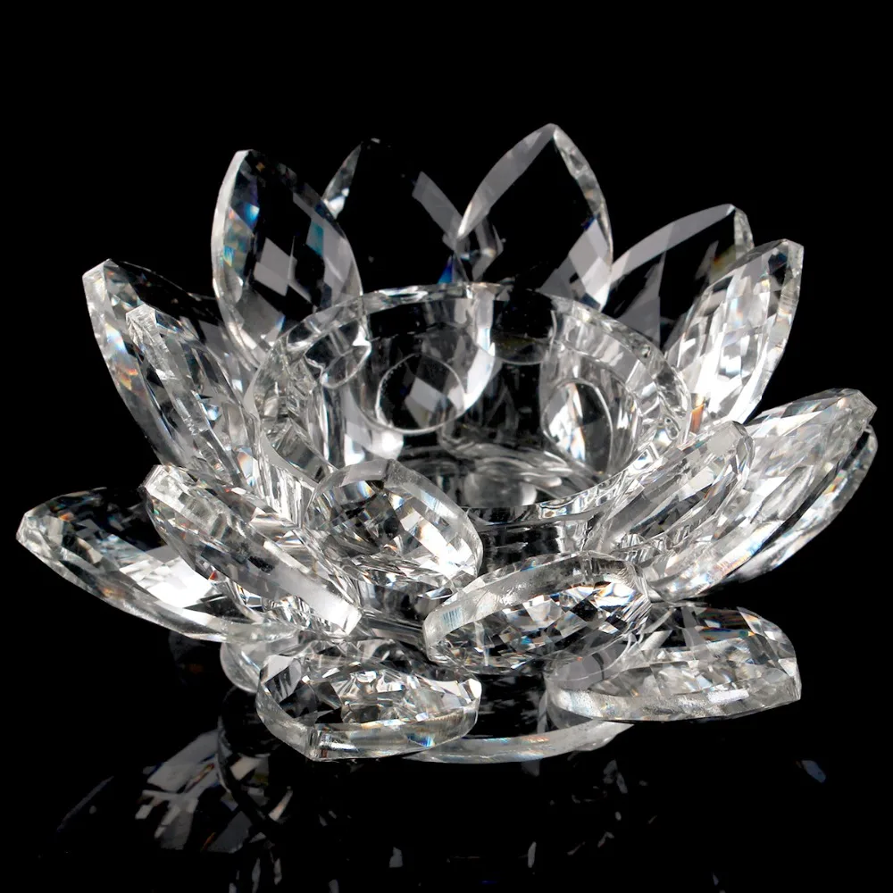 Free shipping 11cm 4.3inch crystal lotus flower candle