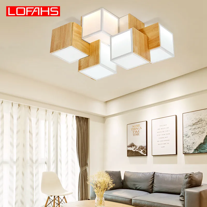 

LOFAHS Modern LED Chandelier Lighting remote control Emitting cube lamp For Living Room bedroom Ceiling Chandelier kitchen