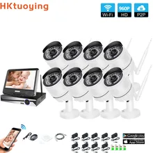 Wireless Surveillance System Network 10.1 LCD Monitor NVR Recorder Wifi Kit 8CH 960P HD Video Inputs 1.3MP Security Camera wireless surveillance cameras integrated machine vision hd network camera 960p wireless monitor wifi