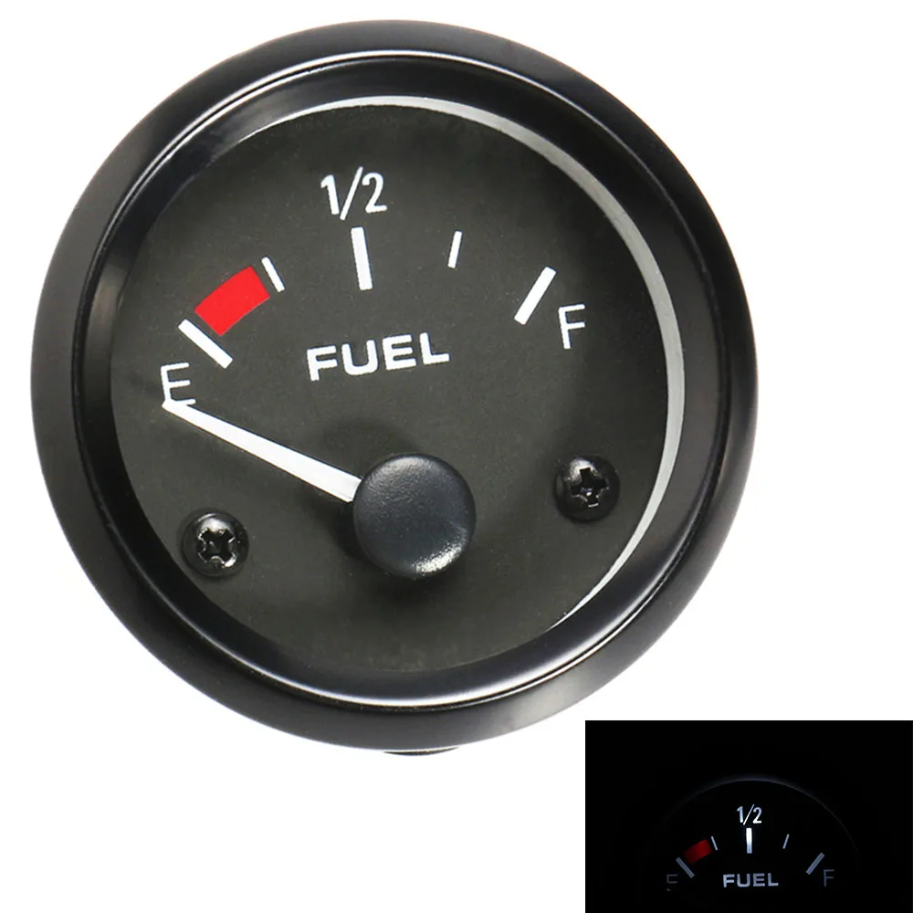 

2" 52mm Car SUV Fuel Level Gauge with Fuel Float Sensor E-1/2-F Pointer Meter 12V White light 2 inch 1 set