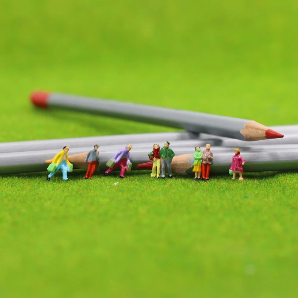 100pcs N Scale 1:160 Painted Figures People Passenger Evemodel P150W 4