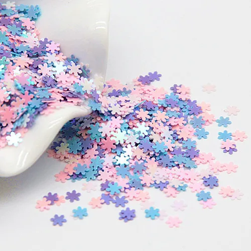 Paillettes 1-5mm Star Heart Dot Moon Loose Sequins Mix White Blue Pink Purple Sequin Wedding Decoration Confetti Nail Art 10/20g - Цвет: 5mm Sonwflk WHPUPKBU