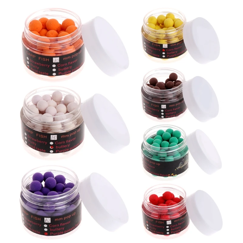 

OOTDTY 1 Box Carp Floating Fishing Lure Artificial Baits Beads Pops Up Flavor Smell Ball Fishing Beads for fishing