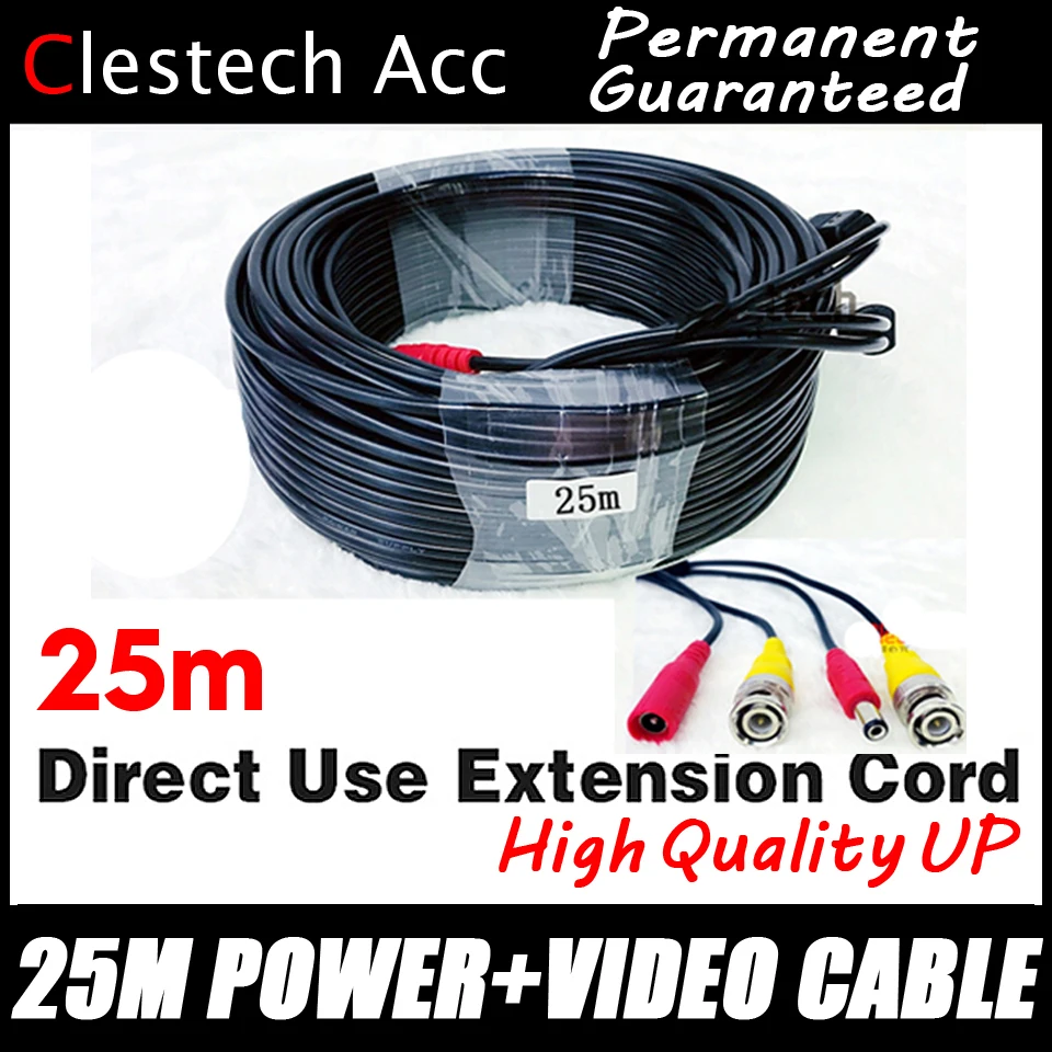 Good Quality 25M WIRE Video Power Cables Camera extend Wires for CCTV DVR Surveillance System