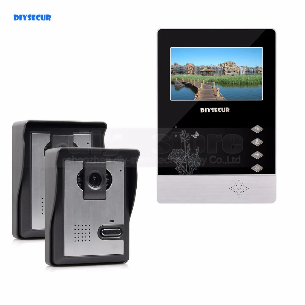 

DIYSECUR 4.3 inch TFT LCD Indoor Monitor + 600 TVLine HD Camera IR Night Vision Video Door Phone Video Intercom 2V1
