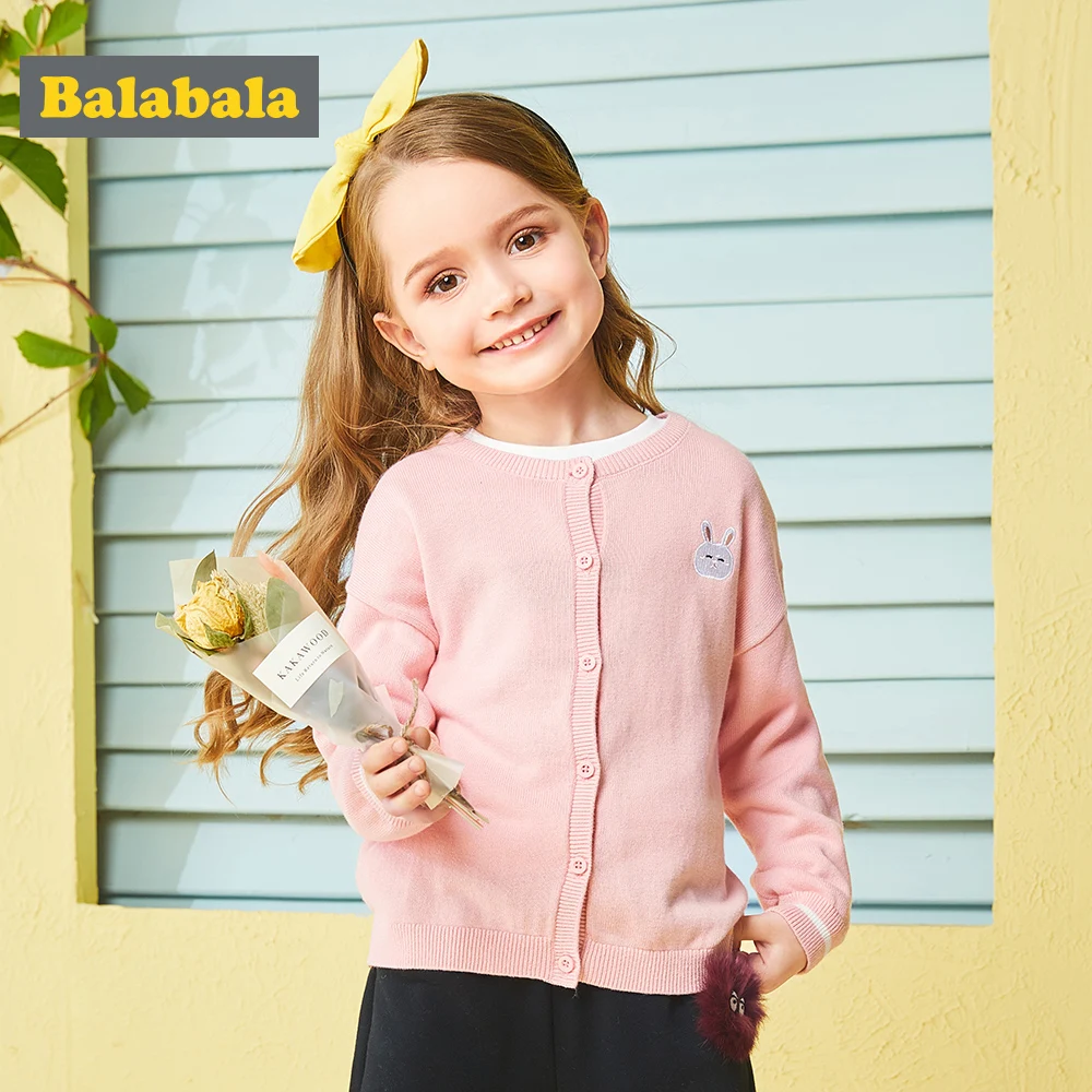 

Balabala fashion sweater for autumn clothes for girls cardigans sweater for girl cartoon cute animals pattern autumn costume