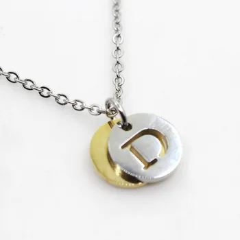 

Stainless Steel Alphabet D 6pcs Initial Necklace Pendant Women Men Jewelry Stainless Steel Round Coin Letter Necklace Jewelry