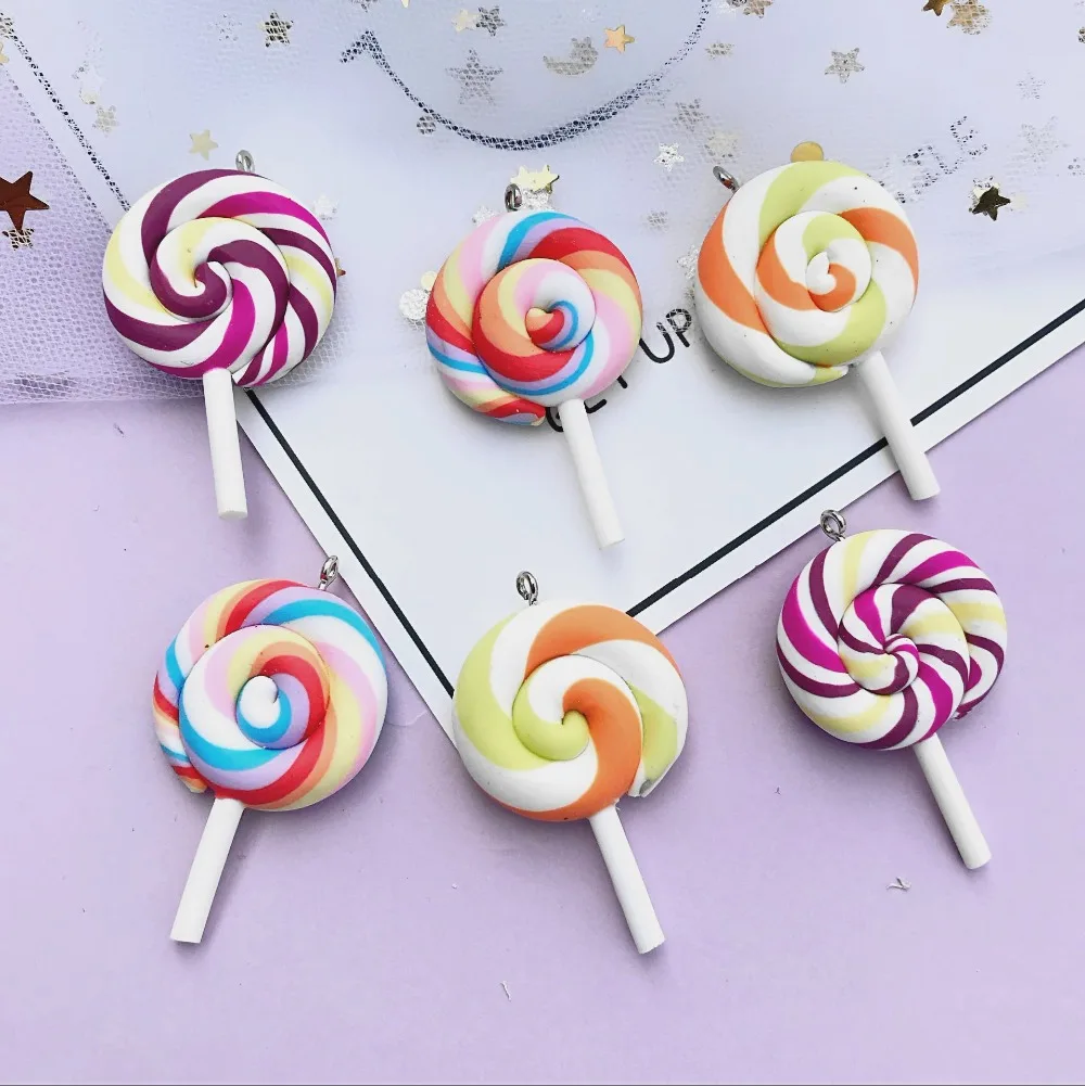 

28*45mm Kawaii Lollipop Charms Pendants for DIY decoration neckalce earring key chain Jewelry Making