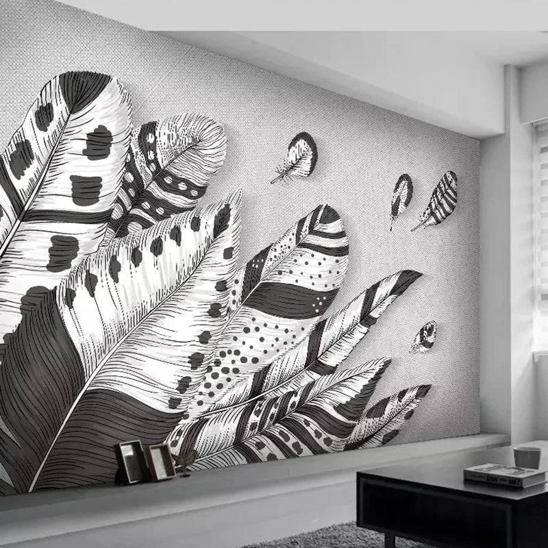 Custom 3d Wall Mural Wallpaper Abstract Modern Black White