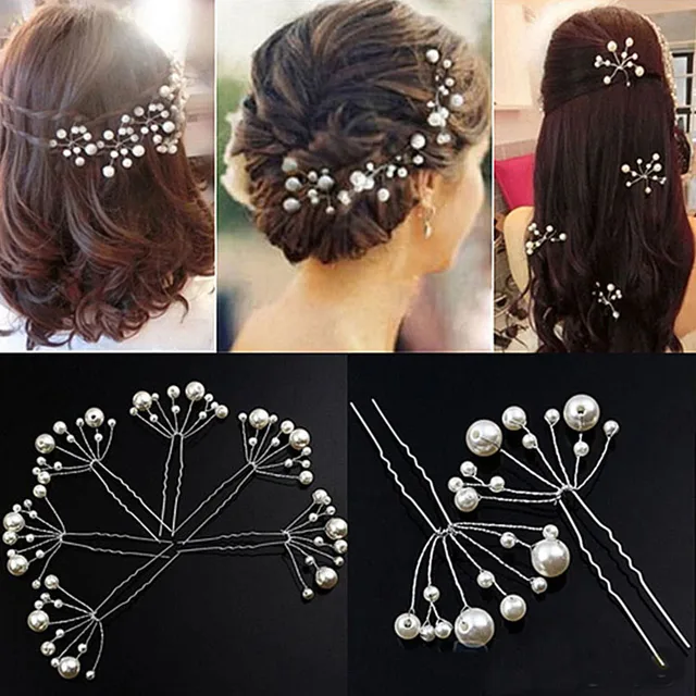 Wedding Crystal Pearl Hairpins For Bridal Hair Accessories Fashion Wedding Crystal Pearl Hairpins For Bridal Hair Accessories Fashion Women Clips Jewelry Trombone