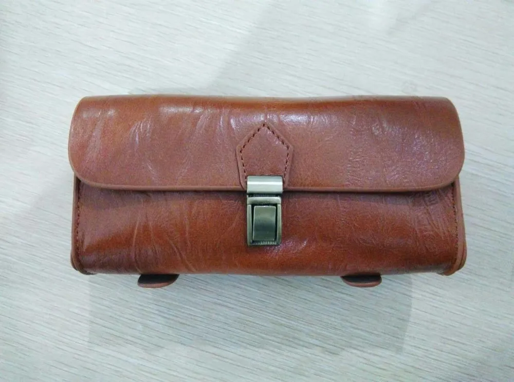 Discount Vintage old bicycle faux saddle genuine leather PU cushion bag brooks bag hangback tool bag BROOKS 8