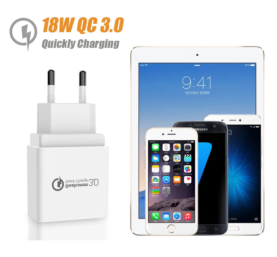 HORUG QC 3.0 Fast USB Charger USB Wall Adapter Universal Mobile Phone Battery Charger For iPhone 6 8 Plus Xiaomi Battery Charger (9)