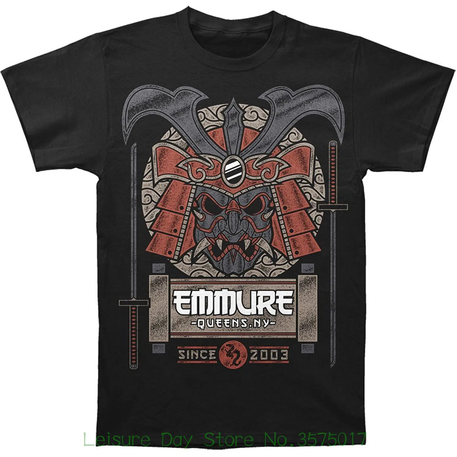 

Printed Men T-shirt Short Sleeve Funny Tee Shirts Emmure Men's Samurai T-shirt Black