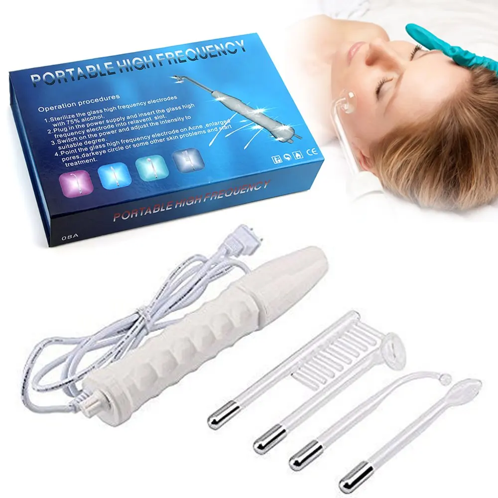 

High Frequency Machine Handheld High Frequency Skin Tightening Acne Spot Wrinkles Remover Beauty Therapy Puffy Eyes Facial Care
