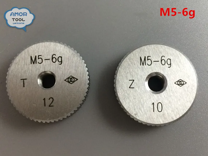 T+ Z Метрическая Резьба Кольцевой Калибр M5-6g Калибр инструменты(набор из 2) для обнаружения стандартного диаметра внешней резьбы