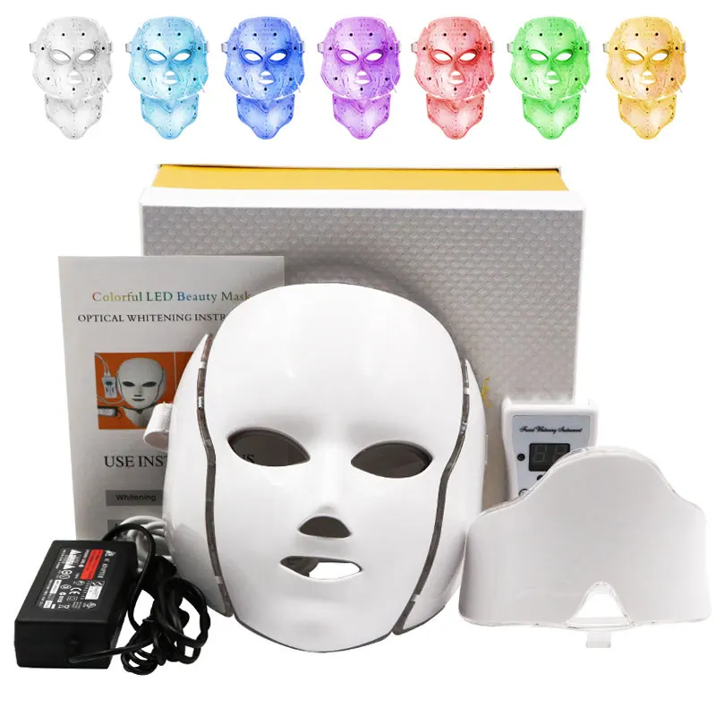 

7 Colors Led Photon Therapy Led Facial Mask Face Mask Machine Light Mask Neck Beauty Led Mask Tighten pores Face Beauty